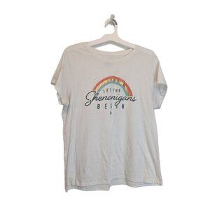 Let The Shenanigans Begin Women's White Tee Size XL